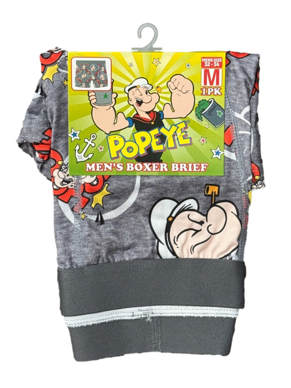 Mens Popeye The Sailor Man Licensed Boxer Briefs - Size Medium - NWT